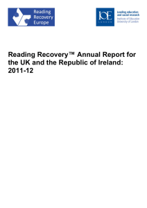 Reading Recovery™ Annual Report for 2011-12