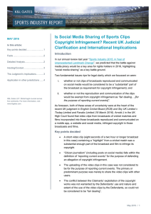 Is Social Media Sharing of Sports Clips Clarification and International Implications
