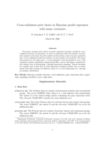 Cross-validation prior choice in Bayesian probit regression with many covariates D. Lamnisos