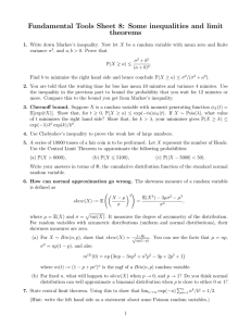 Fundamental Tools Sheet 8: Some inequalities and limit theorems