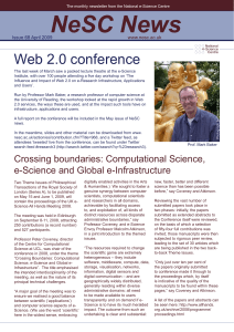 NeSC News Web 2.0 conference  Issue 68 April 2009
