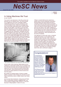 NeSC News In Voting Machines We Trust Issue 62 July 2008