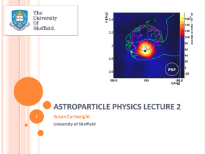 ASTROPARTICLE PHYSICS LECTURE 2 Susan Cartwright University of Sheffield 1