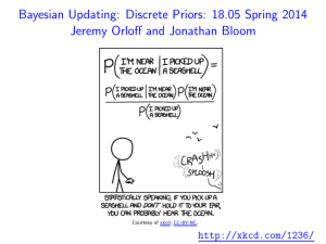 Updating:  Discrete Priors:  18.05 Spring 2014 Bayesian Jeremy