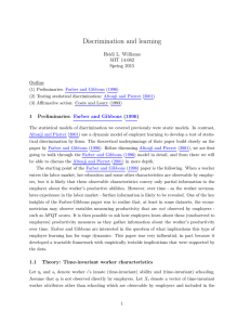 Discrimination and learning Heidi L. Williams MIT 14.662 Spring 2015