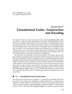 Convolutional  Codes:  Construction and  Encoding C 7