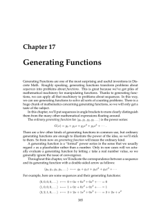 Generating Functions Chapter 17