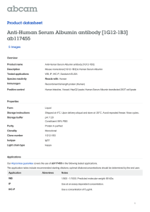 Anti-Human Serum Albumin antibody [1G12-1B3] ab117455