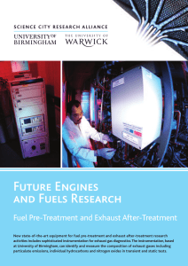 Future Engines and Fuels Research Fuel Pre-Treatment and Exhaust After-Treatment