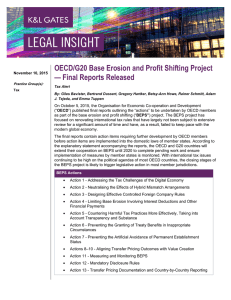 OECD/G20 Base Erosion and Profit Shifting Project — Final Reports Released