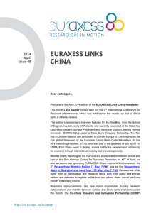 EURAXESS LINKS CHINA 2014 April
