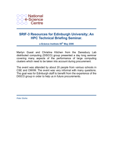 National e-Science Centre SRIF-3 Resources for Edinburgh University; An