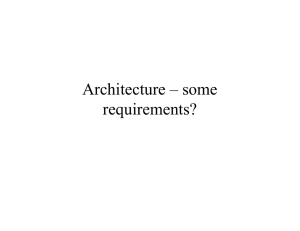 Architecture – some requirements?