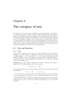 The category of sets Chapter 2