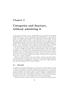 Categories and functors, without admitting it Chapter 3