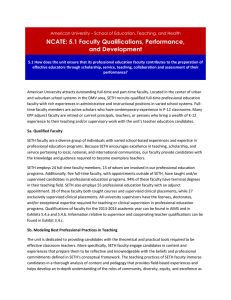 NCATE: 5.1 Faculty Qualifications, Performance, and Development