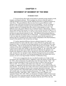 CHAPTER 11  MOVEMENT OF SEDIMENT BY THE WIND 1