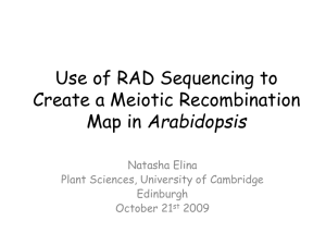 Use of RAD Sequencing to Create a Meiotic Recombination Arabidopsis Natasha Elina