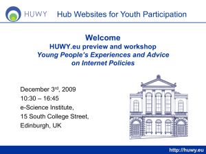 Welcome Hub Websites for Youth Participation HUWY.eu preview and workshop