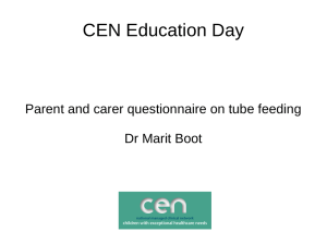 CEN Education Day Parent and carer questionnaire on tube feeding