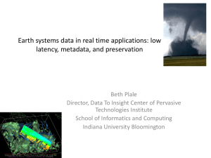 Earth systems data in real time applications: low