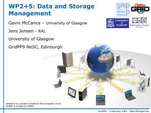 WP2+5: Data and Storage Management Gavin McCance – Jens Jensen -