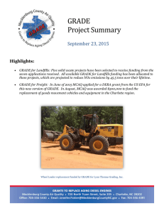 GRADE Project Summary  September 23, 2015