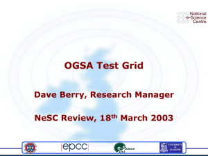 OGSA Test Grid Dave Berry, Research Manager NeSC Review, 18 March 2003