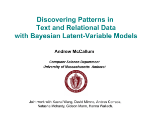 Discovering Patterns in Text and Relational Data with Bayesian Latent-Variable Models
