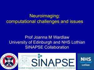 Neuroimaging: computational challenges and issues Prof Joanna M Wardlaw