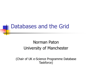 Databases and the Grid Norman Paton University of Manchester
