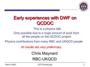 Early experiences with DWF on QCDOC