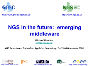 NGS in the future: emerging middleware  -support.ac.uk