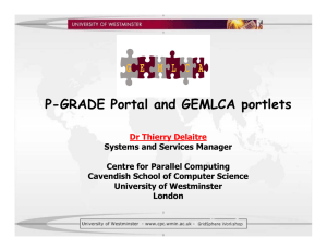 P-GRADE Portal and GEMLCA portlets