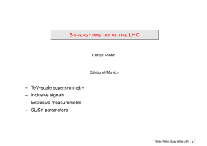 S LHC – TeV–scale supersymmetry – Inclusive signals