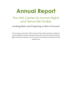 Annual Report  The UND Center for Human Rights and Genocide Studies