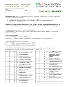 MINOR REQUIREMENTS Communication Program Office:  777-2159