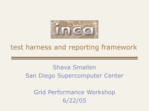 test harness and reporting framework Shava Smallen San Diego Supercomputer Center