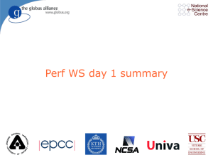 Perf WS day 1 summary