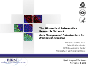 The Biomedical Informatics Research Network: Data Management Infrastructure for Biomedical Research