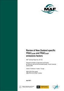 Review of New Zealand specific FRAC and FRAC