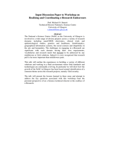 Input Discussion Paper to Workshop on Realising and Coordinating e-Research Endeavours