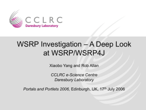 – A Deep Look WSRP Investigation at WSRP/WSRP4J Xiaobo Yang and Rob Allan