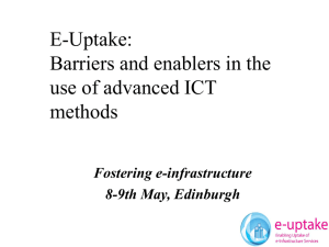 E-Uptake: Barriers and enablers in the use of advanced ICT methods