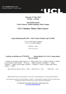 UCL Chamber Music Club Concert