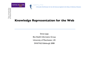 Knowledge Representation for the Web Simon Jupp Bio-Health Informatics Group