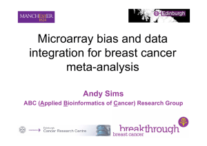 Microarray bias and data integration for breast cancer meta-analysis Andy Sims