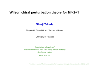 Wilson chiral perturbation theory for Nf=2+1 Shinji Takeda University of Tsukuba