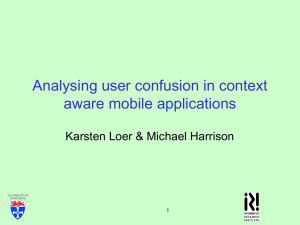 Analysing user confusion in context aware mobile applications 1