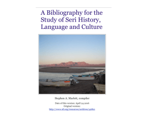 A Bibliography for the Study of Seri History, Language and Culture